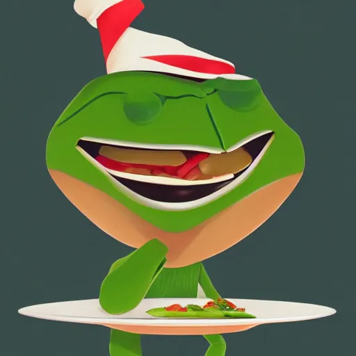 Image similar to pepe the frog face icon stylized minimalist breakfast at tiffany's, loftis, cory behance hd by jesper ejsing, by rhads, makoto shinkai and lois van baarle, ilya kuvshinov, rossdraws global illumination