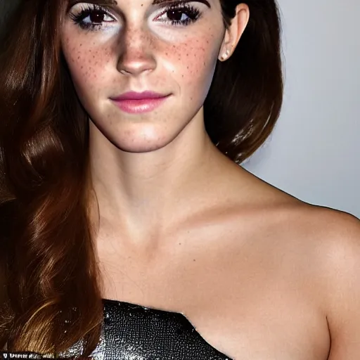 Image similar to a full - figure profile image of a woman who is a genetic combination of emma watson and kim kardashian