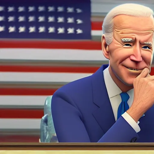 Image similar to joe biden on meth as seen in award winning animated pixar movie 4k octane render