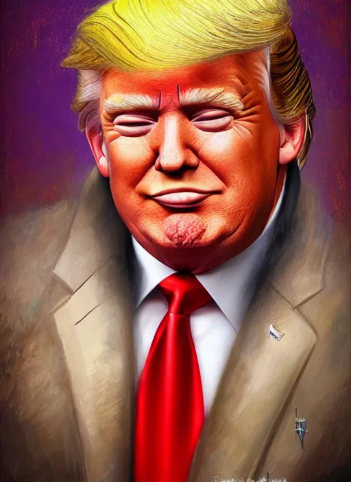 portrait of donald trump as goofy, digital art by | Stable Diffusion ...