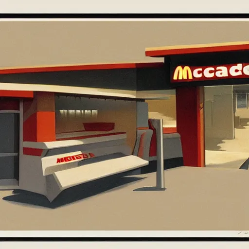 Prompt: ralph mcquarrie concept art of a mcdonalds