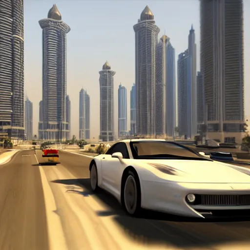 Prompt: gta : dubai, by james jilliard