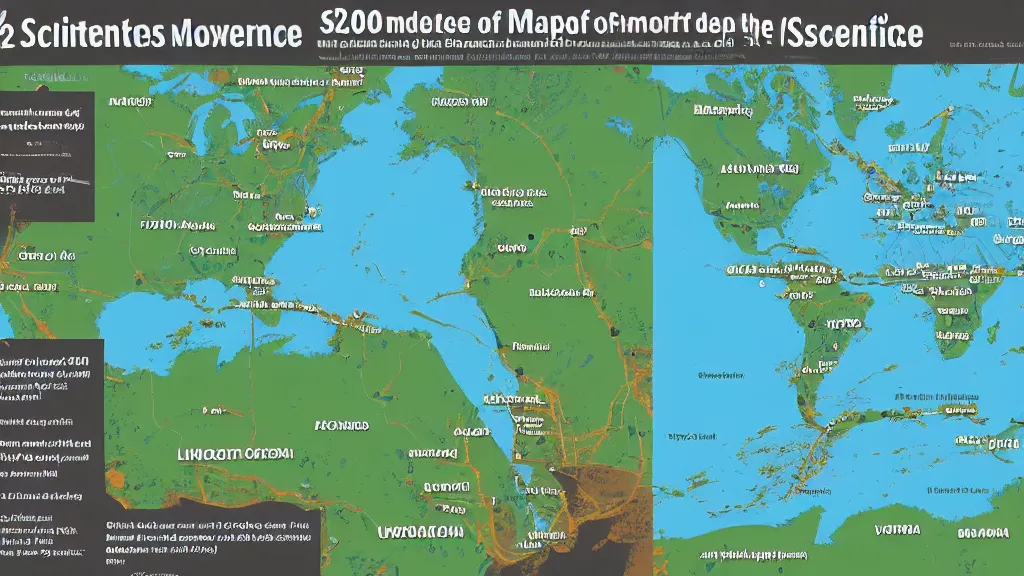 Prompt: map showing a few of the more important of the 2,000 sites known to science