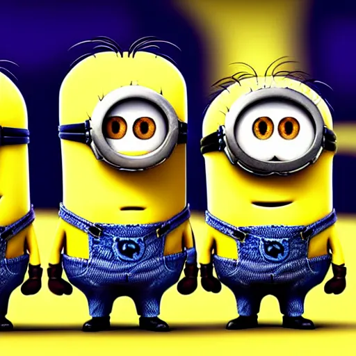 Image similar to The minions in The Vikings Digital art very detailed 4K quality Super Realistic