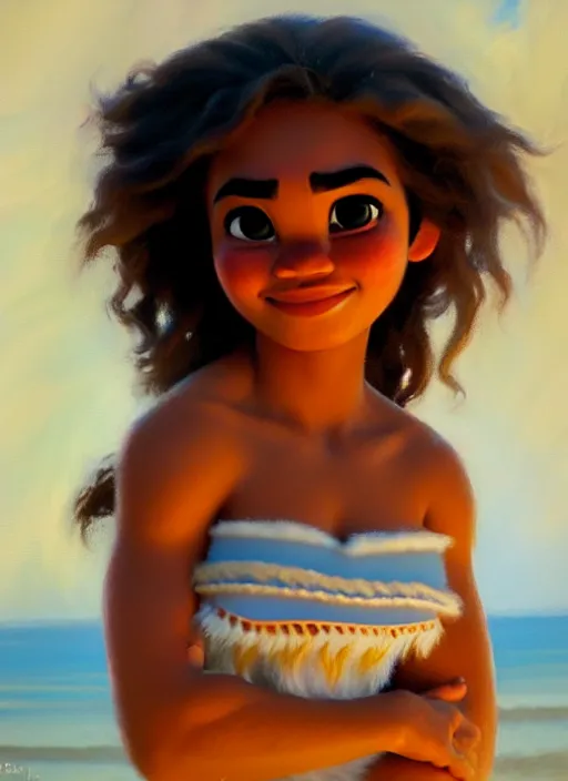 Image similar to moana, soft natural light, stillframe, greg manchess