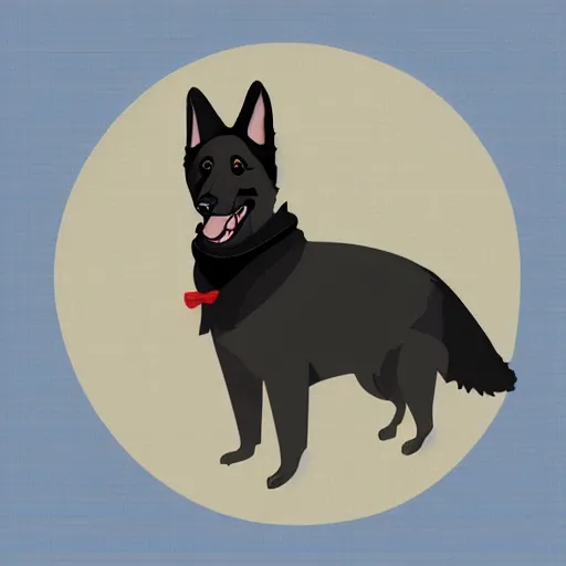 Image similar to anthropomorphic furry german Shepherd wearing a tuxedo, Digital Art