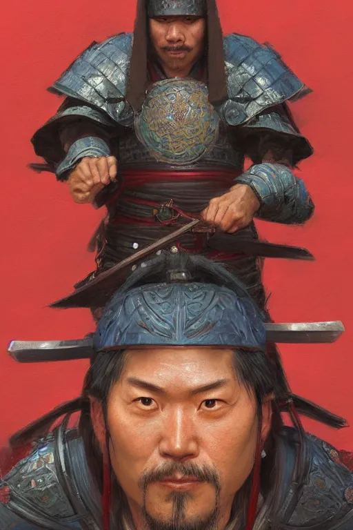 Image similar to Japanese Samurai, closeup character portrait art by Donato Giancola, Craig Mullins, digital art, trending on artstation