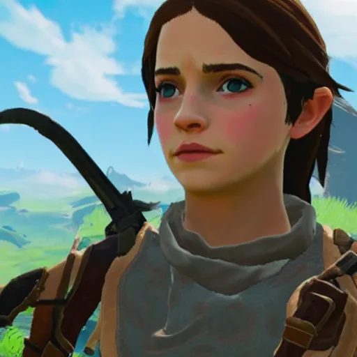 Image similar to emma watson screenshot from in Breath of the Wild