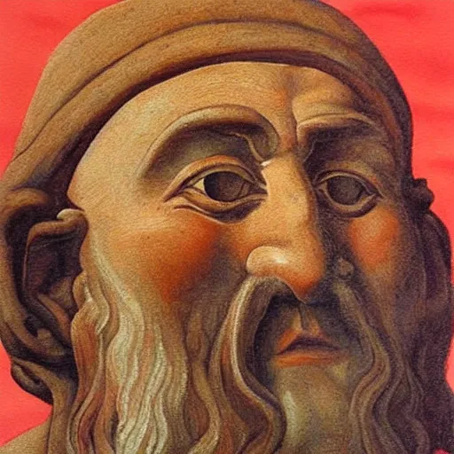 Prompt: portrait of ancient silly greek man with sharp nose. fine detail. artistic painting by lurid