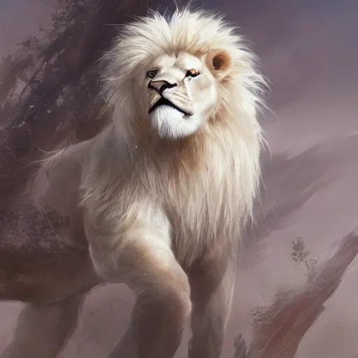 Image similar to a beautiful award winning commission of a male anthro albino lion dressed in a football outfit,digital art,art by greg rutkowski,character design by charles bowater,ross tran,photorealistic,highly detailed,detailed face,4k,dramatic,deviantart,artstation