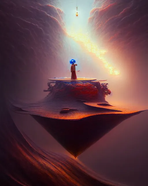 Prompt: a hyper - detailed 3 d render like an oil painting of dreambotmothership's self portrait, surreal concept art, lifelike, photorealistic, digital painting, aesthetic, smooth, sharp focus, artstation hd, by greg rutkowski, bruce pennington, valentina remenar and asher duran,