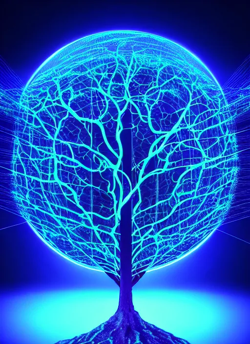 Image similar to high depth, collective civilization tree, calm, healing, resting, life, hybrids, scifi, glowing lights!!, published concept art, mixed medias, image overlays, sharp focus, thin glowing wires, winning illustration, eyes reflecting into eyes into infinity, singularity!!!, 3 6 0 projection