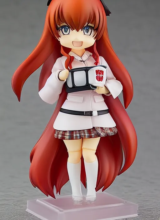 Image similar to 8 0 mm resin detailed miniature of an anime nendoroid of a lovely red - hair girl, figurine, detailed product photo, product introduction photos, 4 k, full body