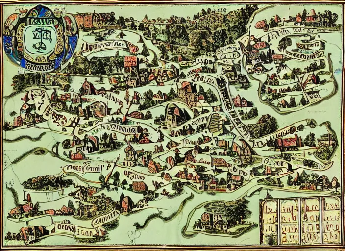 Image similar to the town of yelm, medieval map