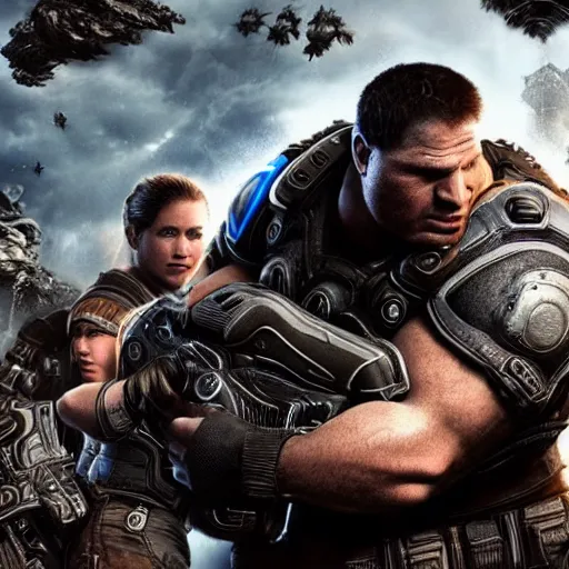 Image similar to gears of war movie 4 k detailed super realistic