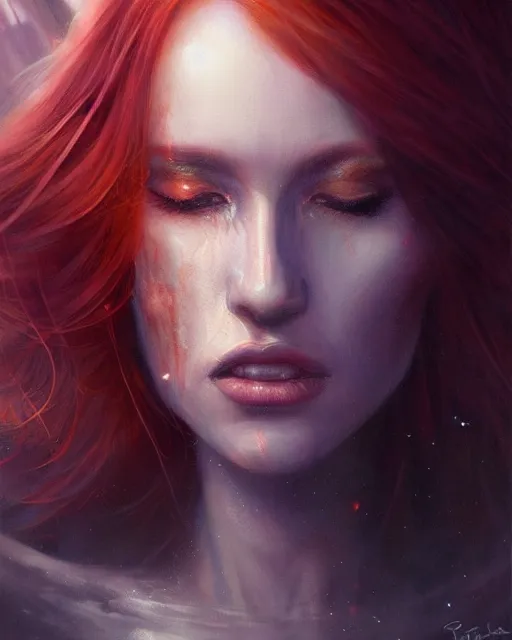 Image similar to detailed painting of mara jade, science fiction, intricate, deep focus, ethereal, greg rutkowski, magali villeneuve and monet