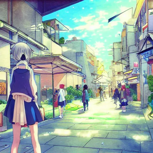 Image similar to pixiv anime girl artwork scenery