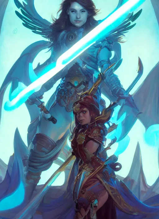 Prompt: Battleaxe glowing emanating teal energy, dungeons and dragons portrait, highly detailed, digital painting, artstation, concept art, sharp focus, illustration, art by artgerm and greg rutkowski and alphonse mucha, Unreal Engine, 8k, HD