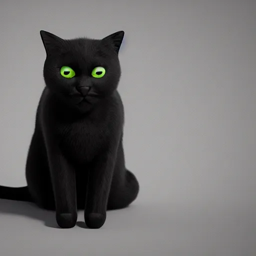 Prompt: Black cat, octane render, realistic lighting