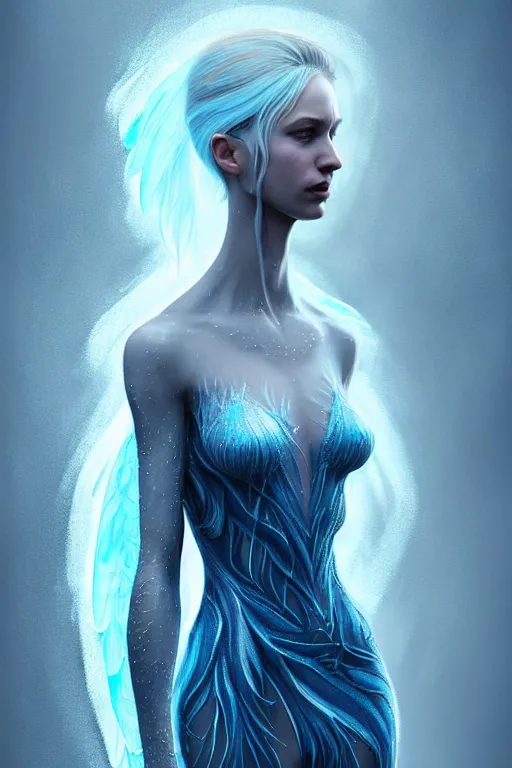 Prompt: epic professional digital art of a female ice fairy wearing a suit, painting, by leesha hannigan, iris van herpen, artstation, cgsociety, wlop, epic, much wow, much detail, gorgeous, detailed, cinematic, masterpiece