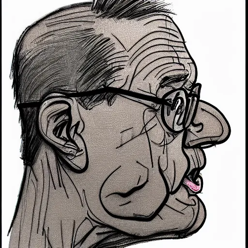 Image similar to a realistic yet scraggly portrait sketch of the side profile of a stern and sophisticated hank hill, trending on artstation, intricate details, in the style of frank auerbach, in the style of sergio aragones, in the style of martin ansin, in the style of david aja, in the style of mattias adolfsson