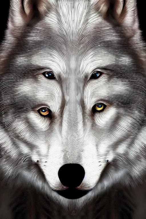 Image similar to a white wolf screen lock art.