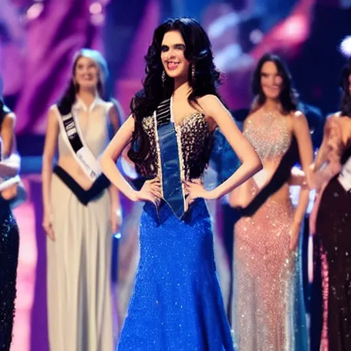 Prompt: yennefer at the miss universe pageant