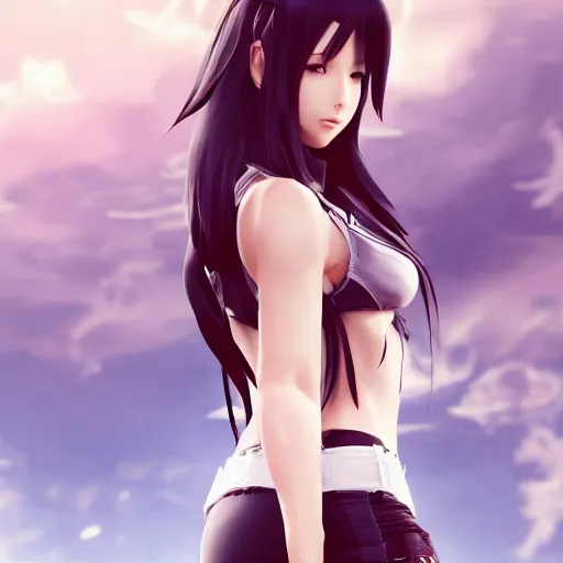 Image similar to alternate outfit of tifa lockhart by wlop, rossdraws, mingchen shen, bangkuart, sakimichan, yan gisuka, jeongseok lee, artstation, 4k