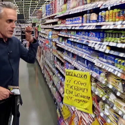 Image similar to jordan peterson crying in walmart