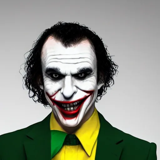 Image similar to nathan fielder as the joker from batman