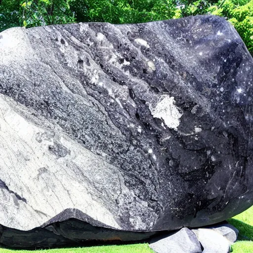 Image similar to humongous obsidian boulder, polished, highly detailed photo