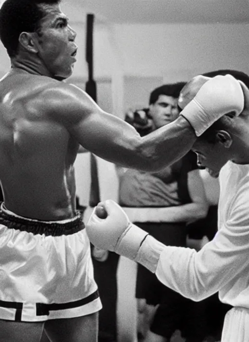 Image similar to film still of cristiano ronaldo as muhammed ali after knocking out sonny liston, 4