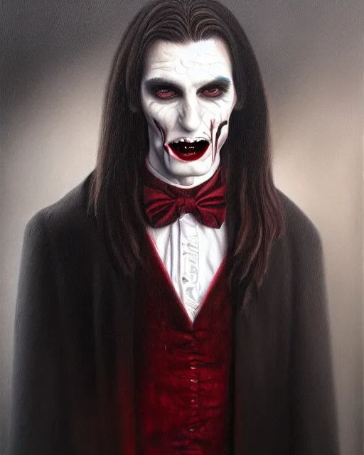 Image similar to a realistic detailed portrait painting of a vampire