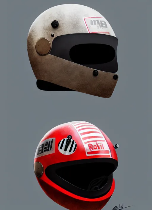 Image similar to a mechanical robotic shoei helmet for motogp highly detailed, digital painting, concept art, smooth, sharp focus, illustration, art by greg rutkowski