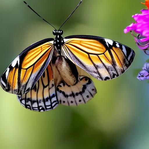 Prompt: a butterfly with silly human ears