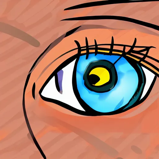 Prompt: modis image of a female manga style eye, detailed, 4k, vector, contrasting colors