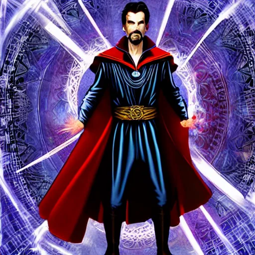 Prompt: doctor strange in matrix neo suit