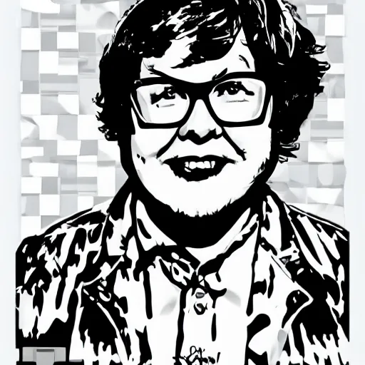 Image similar to clark duke hybrid, vector, svg sticker art