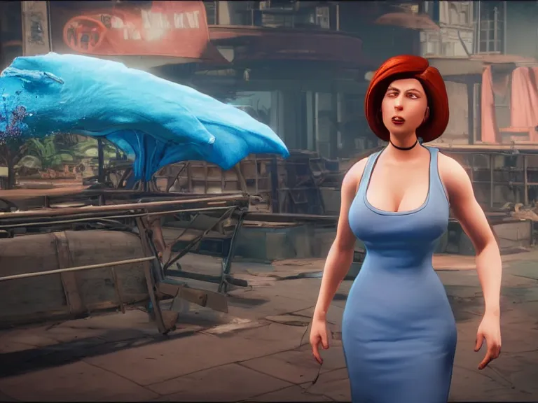 Prompt: lois griffin in mortal kombat 11, in-game cinematic, 4k, ps5 screen capture