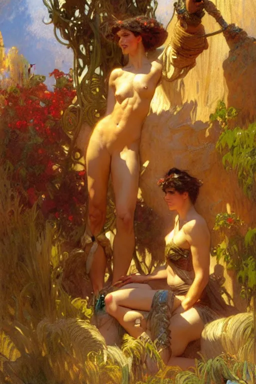 Image similar to hercules, painting by gaston bussiere, craig mullins, greg rutkowski, alphonse mucha