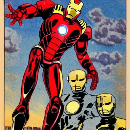 Prompt: a 5 0's iron man