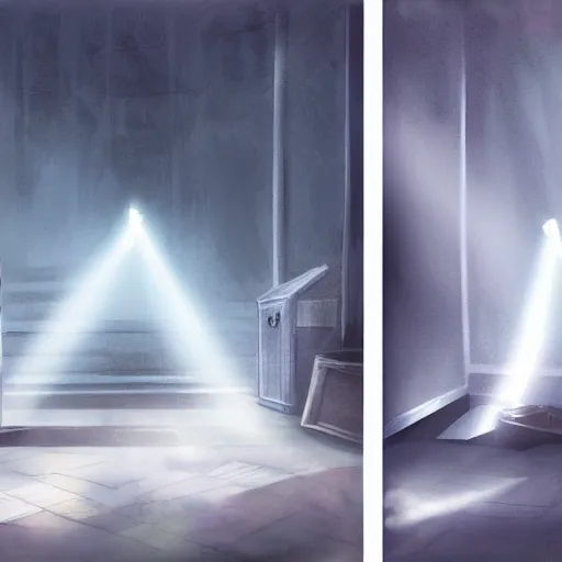 Image similar to concept art illustrating the difference between shining light through and shining light on