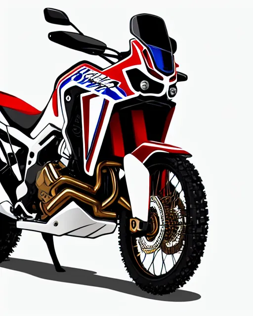 Image similar to honda africa twin from bioshock, hyper realistic, ambient lighting, concept art, intricate, hyper detailed, smooth, volumetric lighting, octane