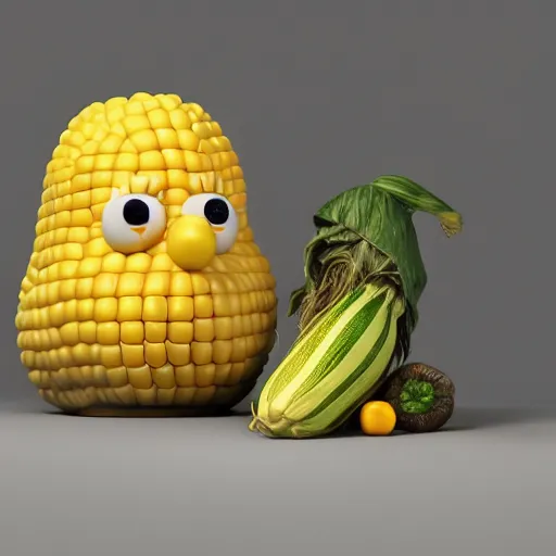 Image similar to hyperrealistic dslr film still of billy mays disguised as corn, vegetable, yellow, stunning 8 k octane comprehensive 3 d render, inspired by istvan sandorfi & greg rutkowski & unreal engine, perfect symmetry, dim volumetric cinematic lighting, extremely hyper - detailed, incredibly real lifelike attributes & flesh texture, intricate, masterpiece, artstation, stunning