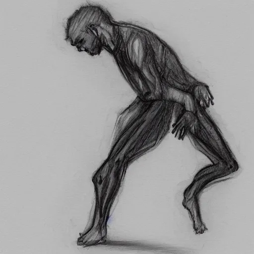 Image similar to Sketch of soul leaving body after stubbing toe, hurting, OUCH