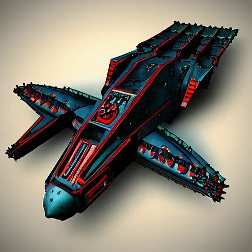 Prompt: gothic battle spaceship