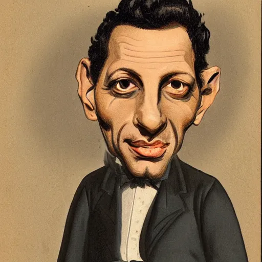 Prompt: a caricature of Jeff Goldblum drawn by Honoré-Victorin Daumier