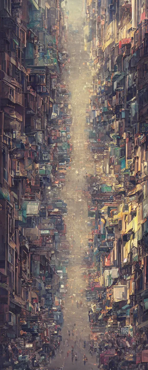 Prompt: bustling streets by Mikael Widegren on artstation