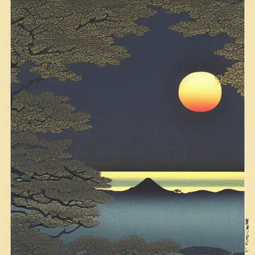 Image similar to the sunrise,UI,Kawase Hasui