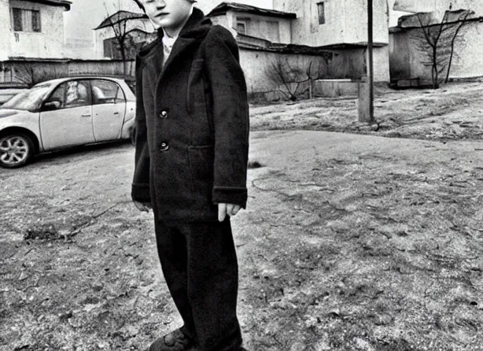 Prompt: professional fine detailed photo portrait of young david lynch from makhachkala, dagestan. kid david lynch in the postsoviet suburbia, iphone photo, instagram